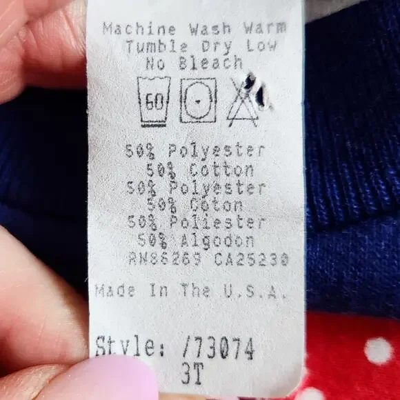 Vintage 90s Paddington Bear Girls Sweatshirt Dress Winter Sledding Blue Size 3T - Picture 9 of 9